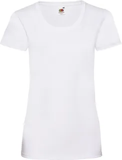 Fruit of the Loom Lady-Fit Valueweight T-shirt in White, voorkant