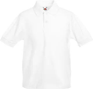 Fruit of the Loom 65/35 Kids' polo in White, voorkant