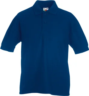 Fruit of the Loom 65/35 Kids' polo in Royal Blue, voorkant
