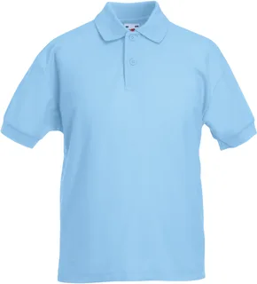 Fruit of the Loom 65/35 Kids' polo in Sky Blue, voorkant