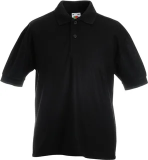 Fruit of the Loom 65/35 Kids' polo in Black, voorkant