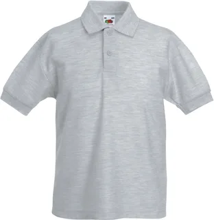 Fruit of the Loom 65/35 Kids' polo in Heather Grey, voorkant