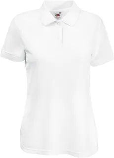 Fruit of the Loom Dames polo van mengweefsel in White, voorkant