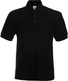 Fruit of the Loom Heavyweight 65:35 Polo in Black, voorkant