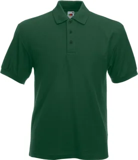 Fruit of the Loom Heavyweight 65:35 Polo in Bottle Green, voorkant