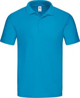 Fruit of the Loom Herenpolo Original in Azur Blue, voorkant