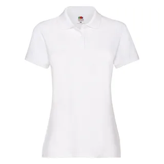 Fruit of the Loom Damespolo Premium in White, voorkant