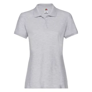 Fruit of the Loom Damespolo Premium in Heather Grey, voorkant