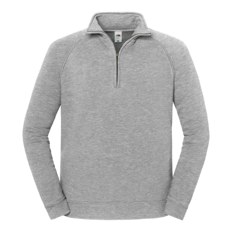 Fruit of the Loom Iconic premium herensweater met ritskraag