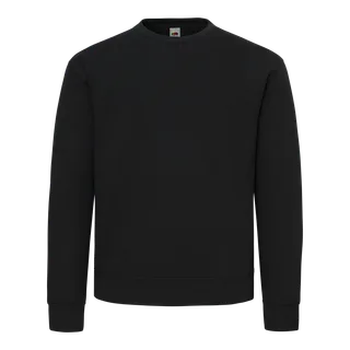 Fruit of the Loom Men's cotton crew neck sweatshirt<br/> in Black, voorkant