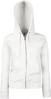 Fruit of the Loom Lady-Fit hoodievest in White, voorkant