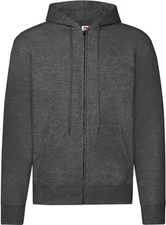 Fruit of the Loom Classic Sweatvest met capuchon (62-062-0) in Dark Heather Grey, voorkant