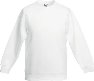Fruit of the Loom Kids Classic Set-in Sweater (62-041-0) in White, voorkant