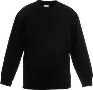 Fruit of the Loom Kids Classic Set-in Sweater (62-041-0) in Black, voorkant
