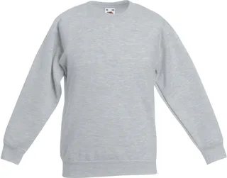 Fruit of the Loom Kids Classic Set-in Sweater (62-041-0) in Heather Grey, voorkant