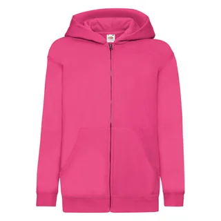 Fruit of the Loom Kids Classic sweatvest met capuchon (62-045-0) in Fuchsia, voorkant