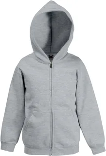 Fruit of the Loom Kids Classic sweatvest met capuchon (62-045-0) in Heather Grey, voorkant