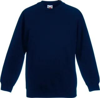 Fruit of the Loom Kinder raglan sweater in Deep Navy, voorkant