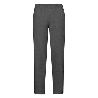 Fruit of the Loom Classic Open Hem Joggingborek (64-032-0) in Dark Heather Grey, voorkant