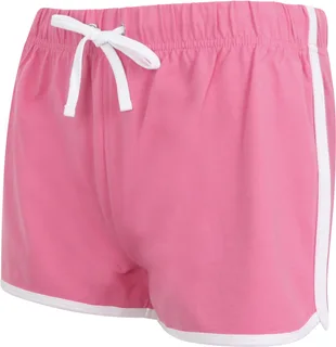 SF Clothing Dames retro short in Bright Pink / White, voorkant