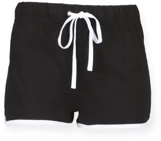 SF Clothing Dames retro short in Black / White, voorkant