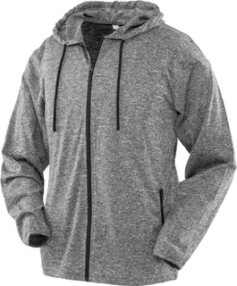 Spiro Womens Hooded Tee-jacket in Grey / Black, voorkant