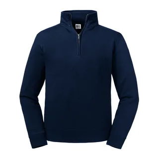 Russell Sweater met ritskraag Authentic in French Navy, voorkant