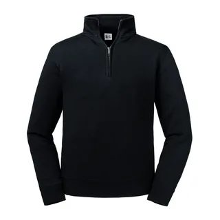 Russell Sweater met ritskraag Authentic in Black, voorkant