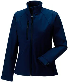 Russell Dames softshell jack in French Navy, voorkant