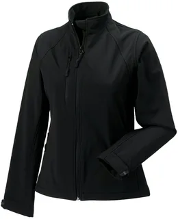 Russell Dames softshell jack in Black, voorkant