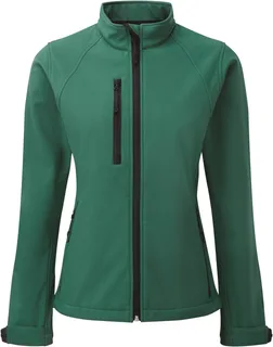 Russell Dames softshell jack in Bottle Green, voorkant