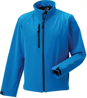 Russell Heren softshell jack in Azur Blue, voorkant