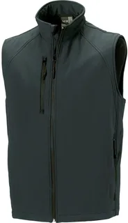 Russell Heren softshell bodywarmer in Titanium, voorkant