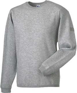 Russell Heavy Duty ronde hals sweater in Light Oxford, voorkant