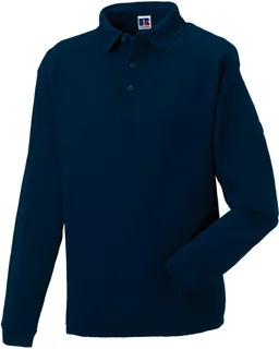 Russell Heavy Duty sweater met kraag in French Navy, voorkant