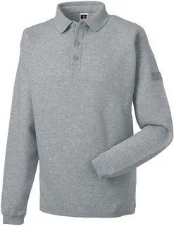 Russell Heavy Duty sweater met kraag in Light Oxford, voorkant