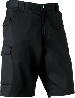 Russell Polykatoenen Twill bermuda in Black, voorkant