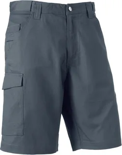 Russell Polykatoenen Twill bermuda in Convoy Grey, voorkant