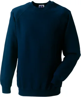 Russell Classic sweater met ronde hals in French Navy, voorkant
