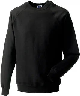 Russell Classic sweater met ronde hals in Black, voorkant
