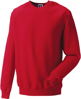 Russell Classic sweater met ronde hals in Classic Red, voorkant