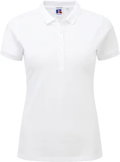 Russell Women's stretch polo in White, voorkant