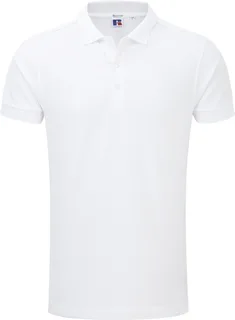 Russell Heren stretch polo in White, voorkant
