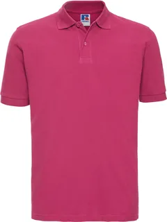 Russell Heren klassieke katoenen polo in Fuchsia, voorkant