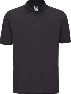 Russell Heren klassieke katoenen polo in Black, voorkant