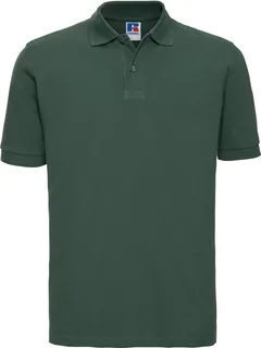 Russell Heren klassieke katoenen polo in Bottle Green, voorkant