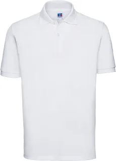 Russell Heren klassieke katoenen polo in White, voorkant