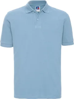 Russell Heren klassieke katoenen polo in Sky Blue, voorkant