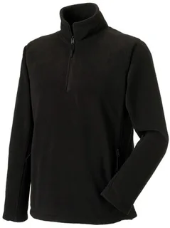 Russell Zip Neck Fleece Jacket in Black, voorkant
