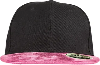Result Headwear Bronx glitter snapbackpet met platte klep in Black / Pink, voorkant
